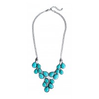 Skye Turquoise Teardrop Cluster Statement Necklace